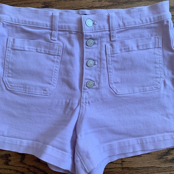 J. Crew High Waisted Lavender 4 Button Shorts - Picture 4 of 4
